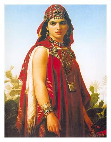 Portrait d'une Kabyle par Emile Vernet Lecomte (1821-1900)
