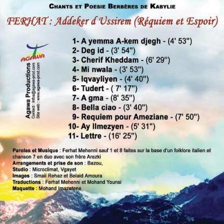 Addeker D Ussirem, le nouvel album de Ferhat Mehenni