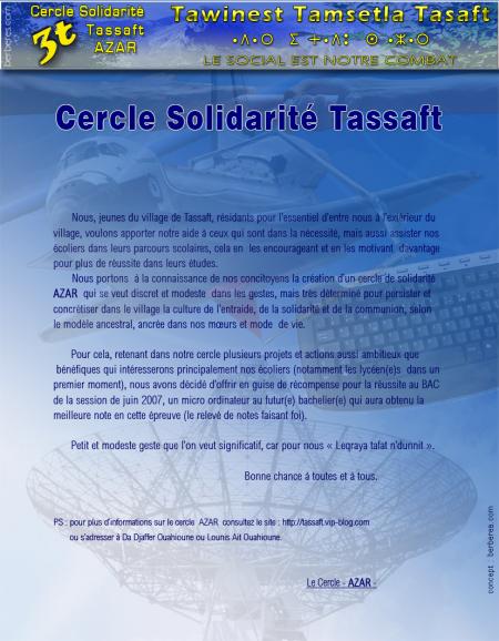 Cercle Solidarit� de Tassaft  AZAR.