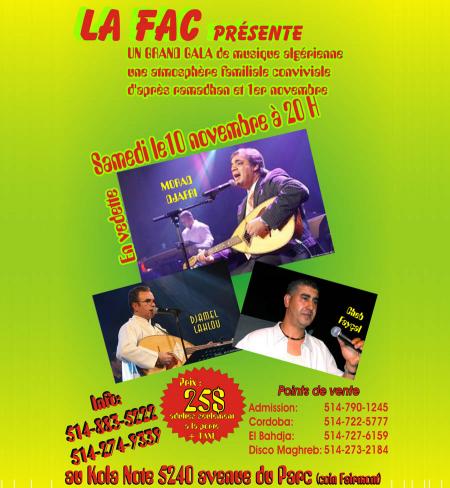 Un grand Gala de Musique Alg�rienne: Chaabi , Rai et Kabyle...