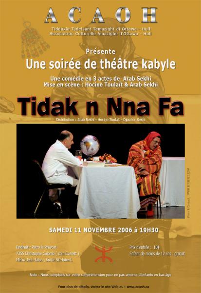 Une soir�e de th�atre kabyle � Montr�al le 11 novembre 2006