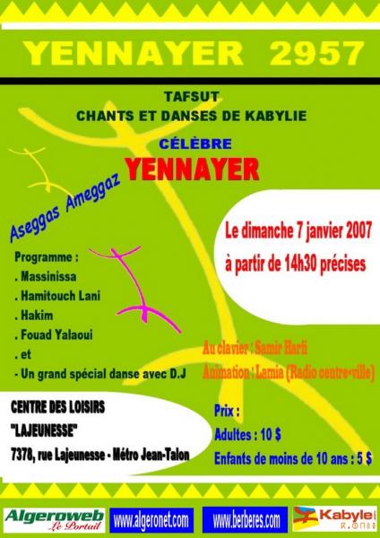 YENNAYER AVEC TAFSUT � MONTR�AL :le dimanche 7 janvier 2007